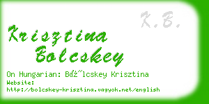 krisztina bolcskey business card